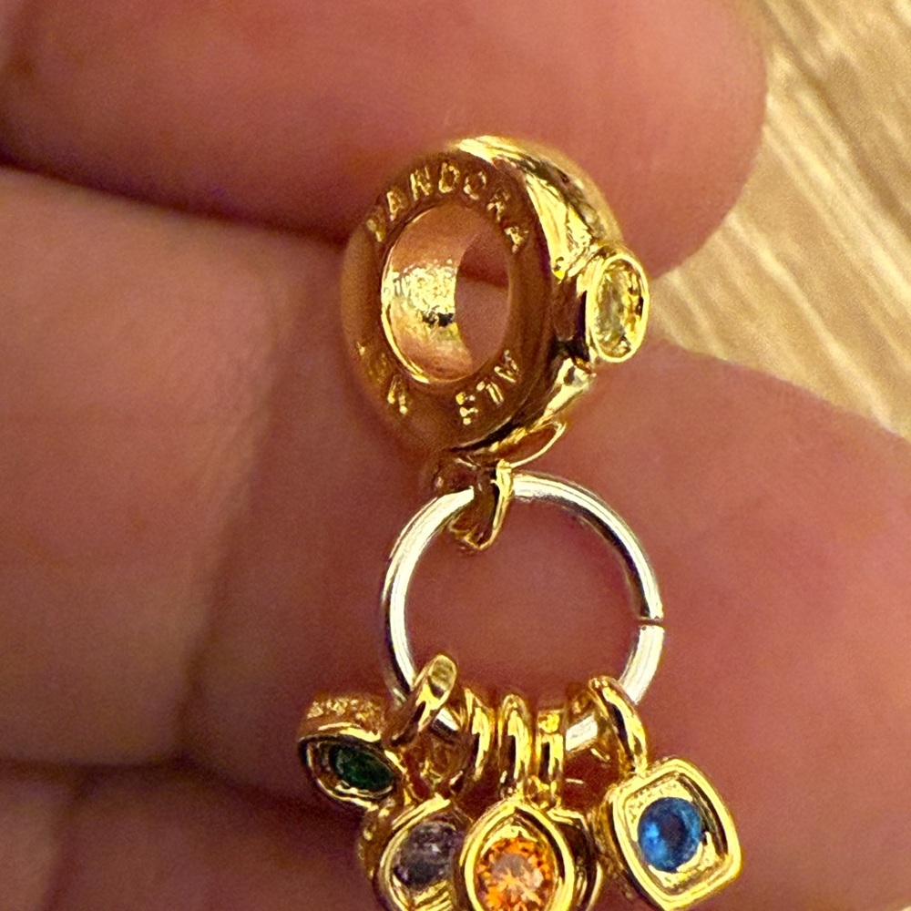 Pandora Gold Bracelet With Colorful Charms View 4